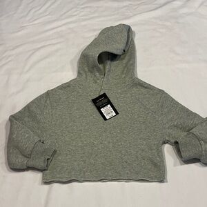 Gray Cropped Hoodie